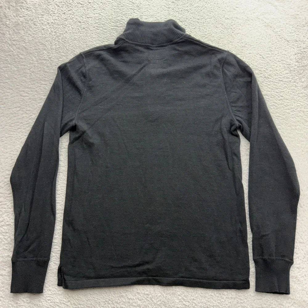 The North Face Mens‎ Black Quarter Zip Cotton Wool Blend Sweater Small Mock Neck